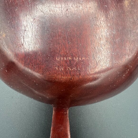 Vintage 1960s Mahogany “Monkey Pod” Leaf Shape Bowls (Set of 2) - Picture 4 of 5